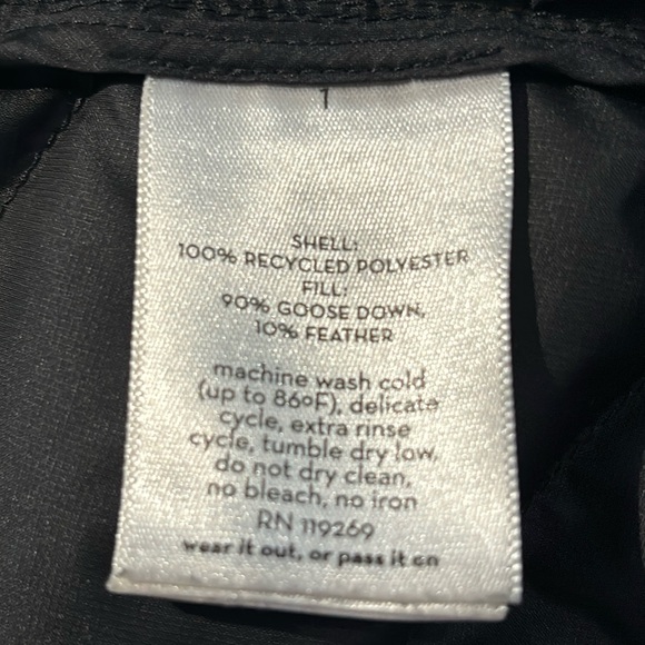 NAU down puffer jacket snap front shacket M black - Picture 6 of 8